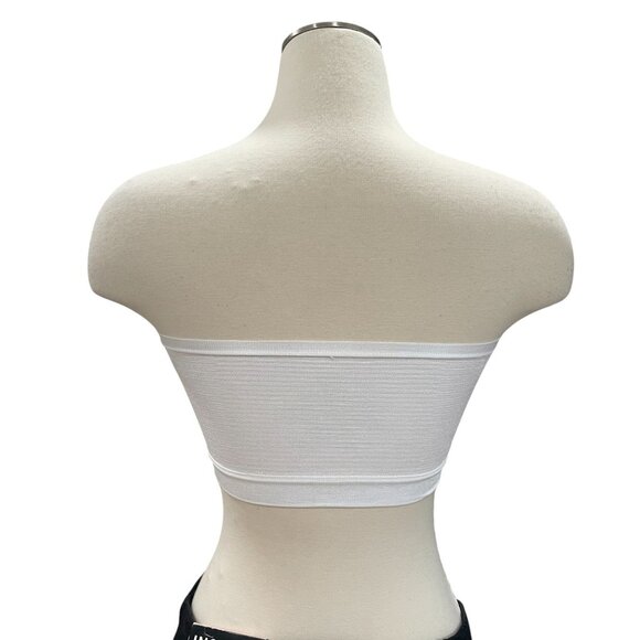 Rhonda Shear Strapless Bandeau Bra White Seamless Tube Top Padded Medium M - Picture 5 of 7